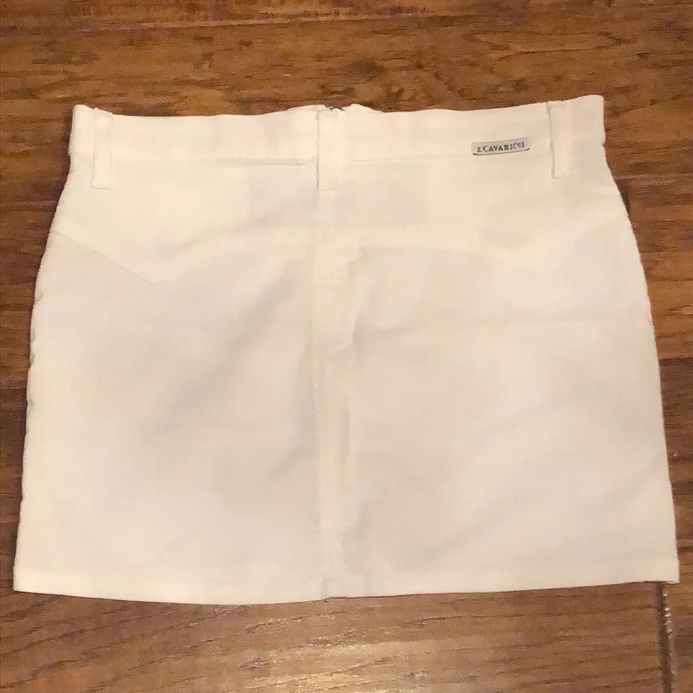 Z. Cavaricci white stretch mini skirt w/zipper size 1 juniors - Picture 9 of 10